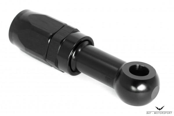 Dash 6 / -6 AN / JIC 6 M8 (8.2mm) Eye Banjo NBR Hose Fitting Black Anodized
